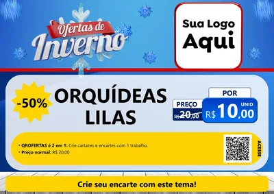 Modelo de Cartaz para Cartaz A4 Horizontal com o tema Ofertas de Inverno para Floricultura e jardim
