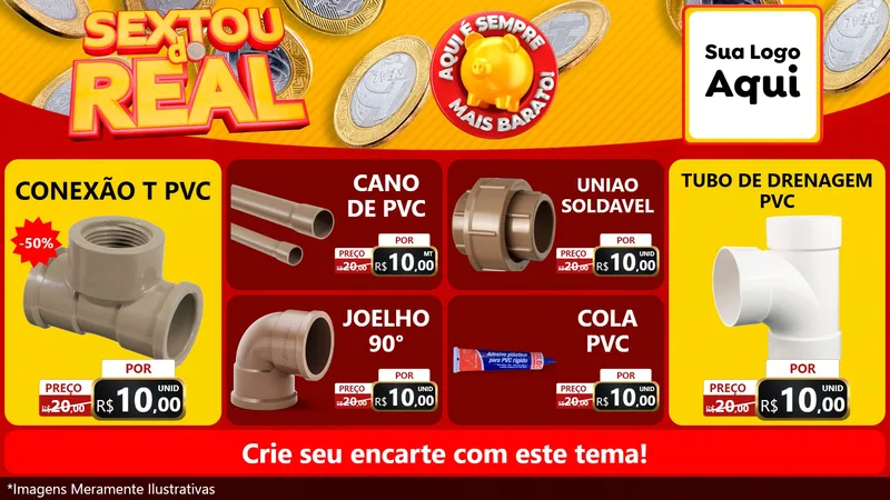 Modelo de TV para TV Horizontal com o tema Sextou do Real para Tubos e conexões