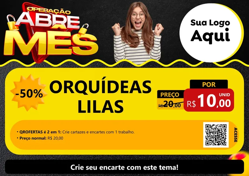 Modelo de Cartaz para Cartaz A4 Horizontal com o tema Operação Abre Mês para Floricultura e jardim
