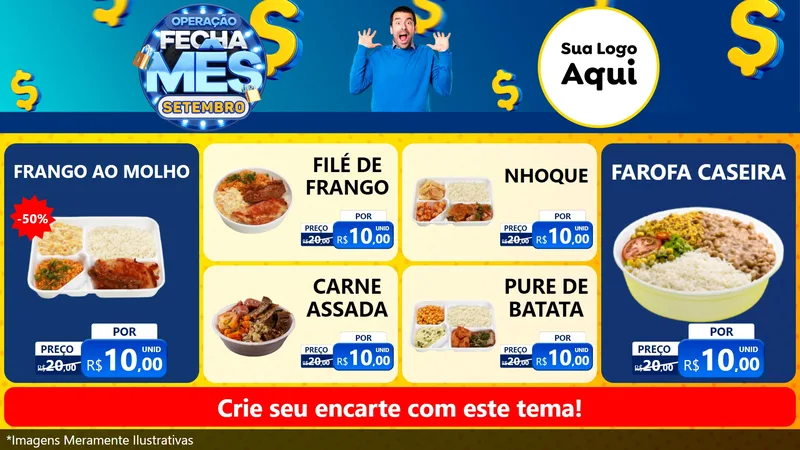 Modelo de TV para TV Horizontal com o tema Operação Fecha Mês Setembro para Restaurante