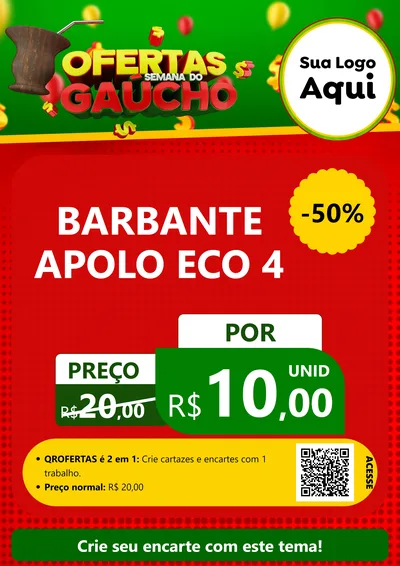 Modelo de Cartaz para Cartaz A4 Vertical com o tema Ofertas Semana Do Gaúcho para Armarinho e Aviamentos