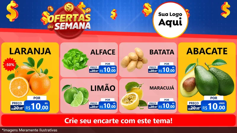 Modelo de TV para TV Horizontal com o tema Ofertas Da Semana para Hortifrúti