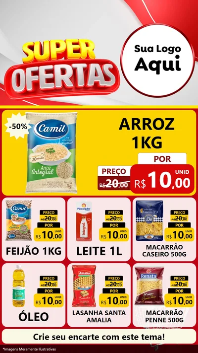 Modelo de Rede Social para Stories com o tema Super Ofertas para Supermercado