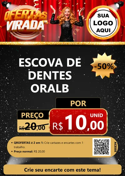 Modelo de Cartaz para Cartaz A4 Vertical com o tema Ofertas da Virada para Higiene Pessoal