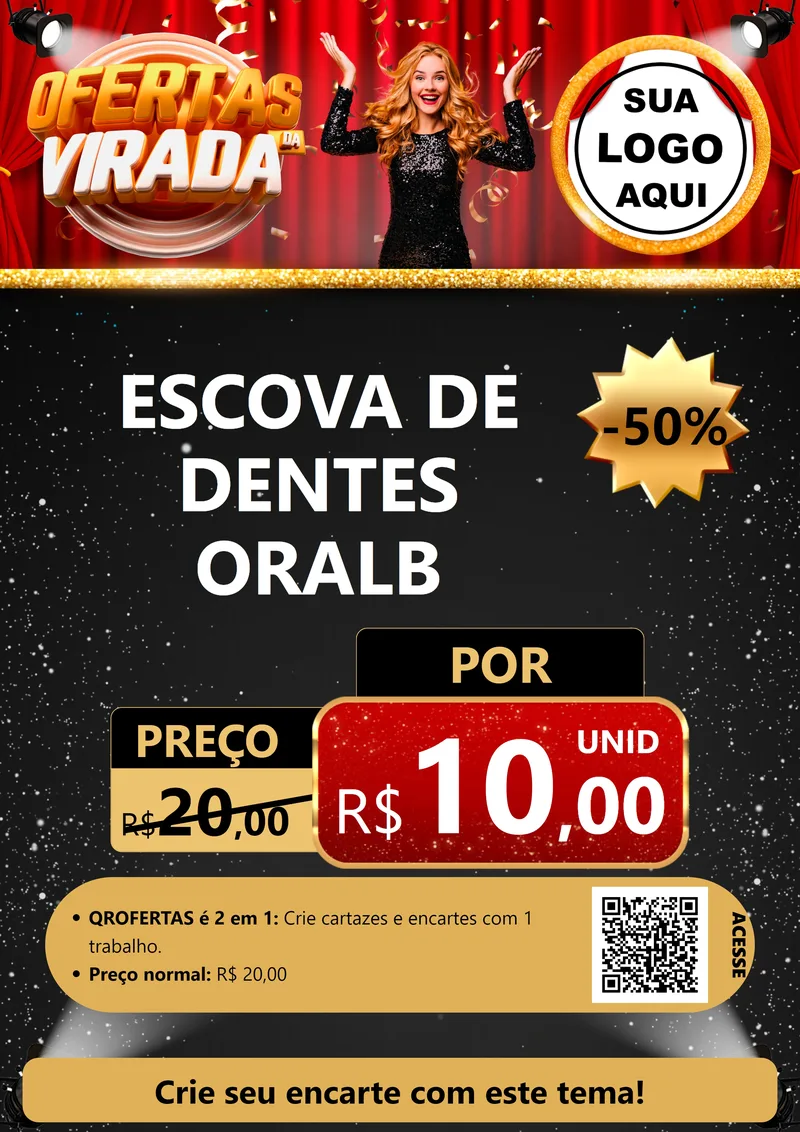 Modelo de Cartaz para Cartaz A4 Vertical com o tema Ofertas da Virada para Higiene Pessoal
