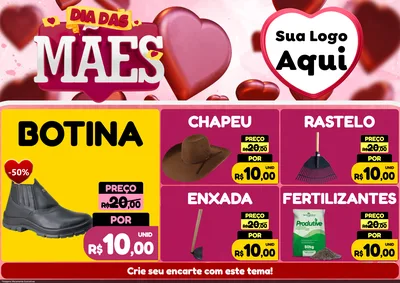 Modelo de Encarte para Encarte A4 Horizontal com o tema Dia Das Mães para Agropecuária