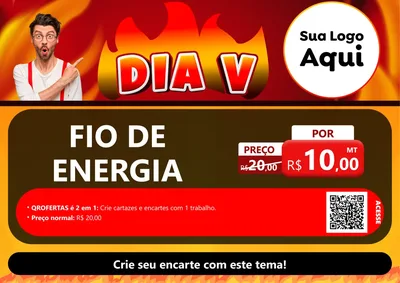 Modelo de Cartaz para Cartaz A4 Horizontal com o tema Dia V para Materiais Elétricos