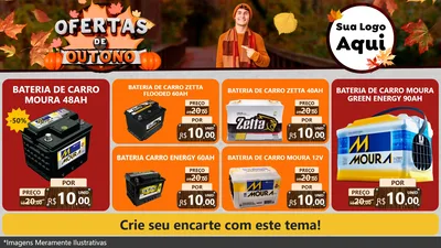Modelo de TV para TV Horizontal com o tema Ofertas de Outono para Baterias Elétricas
