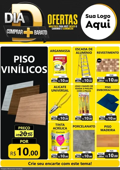 Modelo de Encarte para Encarte A4 Vertical com o tema Dia D Mais Economia para Material para Construção
