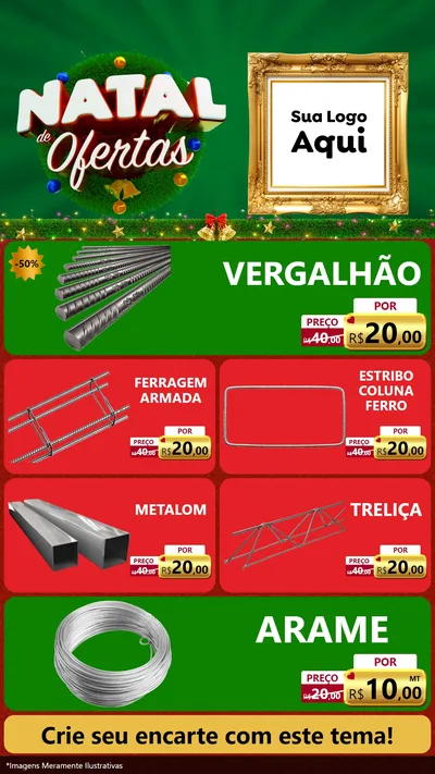 Modelo de TV para TV Vertical com o tema Natal de Ofertas para Ferragens