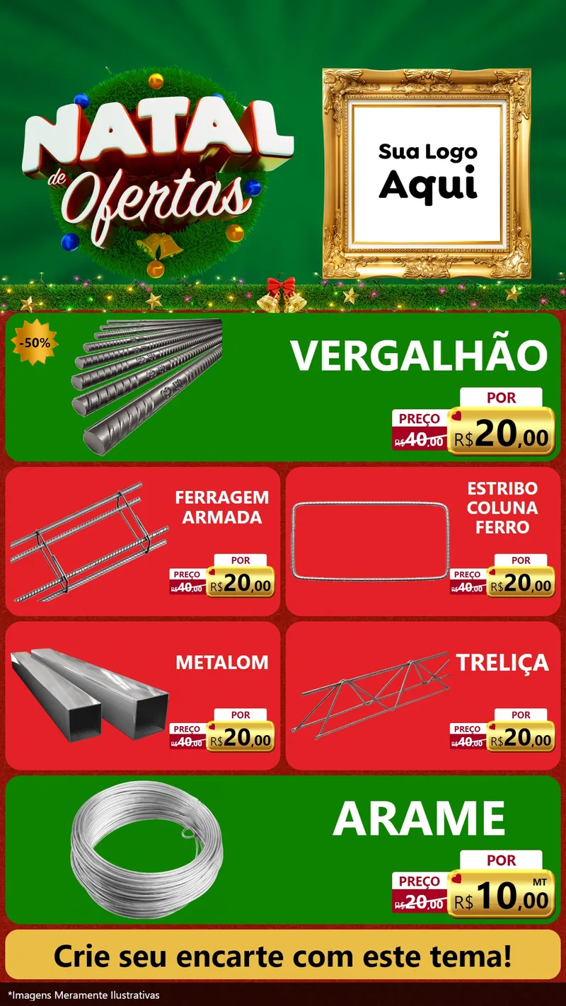 Modelo de TV para TV Vertical com o tema Natal de Ofertas para Ferragens
