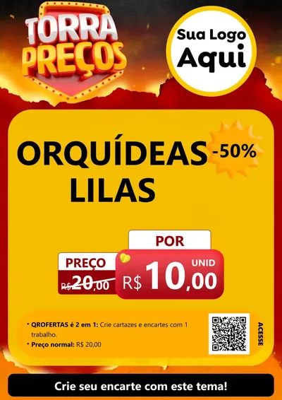 Modelo de Cartaz para Cartaz A4 Vertical com o tema Torra Preços para Floricultura e jardim