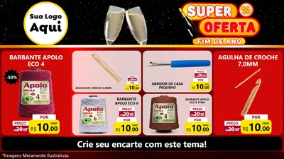 Modelo de TV para TV Horizontal com o tema Super Oferta Fim de Ano para Armarinho e Aviamentos
