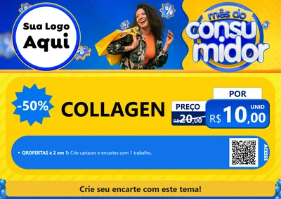 Modelo de Cartaz para Cartaz A4 Horizontal com o tema Mês do Consumidor para Suplementos alimentares