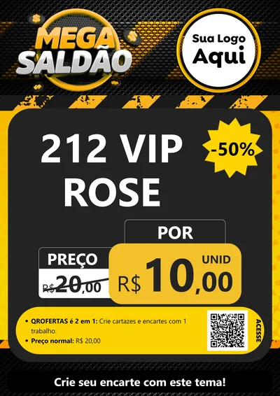 Modelo de Cartaz para Cartaz A4 Vertical com o tema Mega Saldão para Perfumes