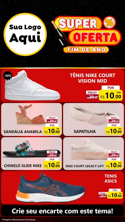 Modelo de TV para TV Vertical com o tema Super Oferta Fim de Ano para Calçados