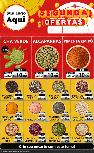 Modelo de Encarte para Encarte Grande com o tema Segunda de Ofertas para Produtos Naturais