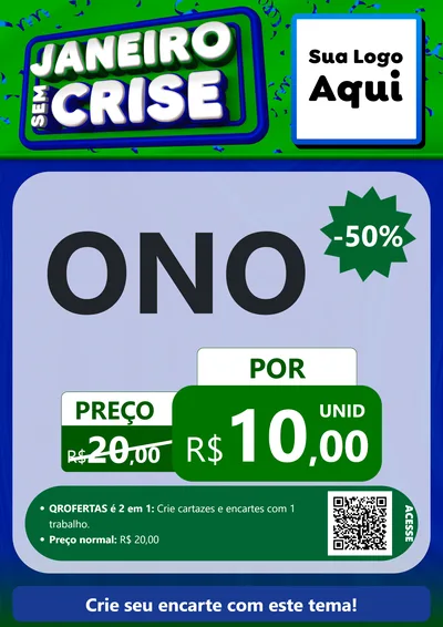 Modelo de Cartaz para Cartaz A4 Vertical com o tema Janeiro Sem Crise para Óticas