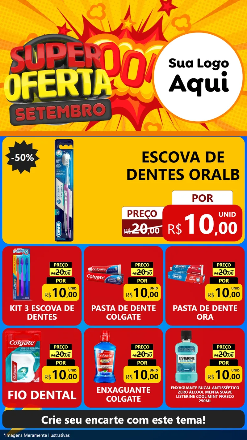 Modelo de Rede Social para Stories com o tema Super Oferta Setembro para Higiene Pessoal