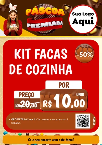 Modelo de Cartaz para Cartaz A4 Vertical com o tema Páscoa Premiada para Utilidades Domésticas