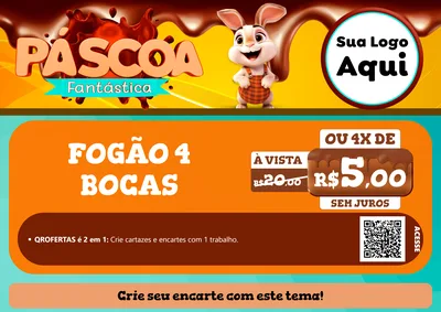 Modelo de Cartaz para Cartaz A4 Horizontal com o tema Páscoa Fantástica para Móveis e Eletro
