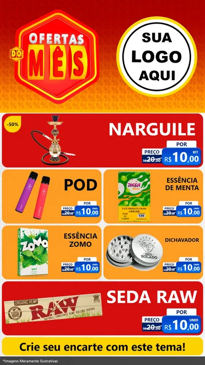 Modelo de TV para TV Vertical com o tema Ofertas do Mês para Tabacaria