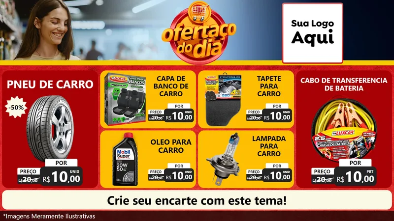 Modelo de TV para TV Horizontal com o tema Ofertaço Do Dia para Auto peças