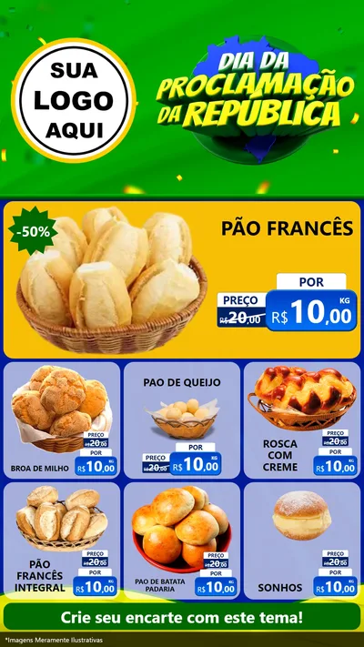 Modelo de Rede Social para Stories com o tema Dia Da Proclamação Da República para Padaria