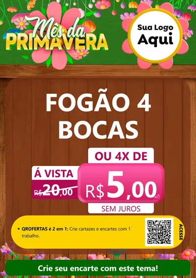 Modelo de Cartaz para Cartaz A4 Vertical com o tema Mês da Primavera para Móveis e Eletro