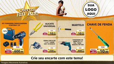 Modelo de TV para TV Horizontal com o tema Ofertas Fim de Ano para Maquinas e Ferramentas