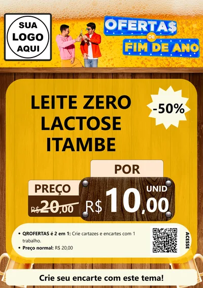 Modelo de Cartaz para Cartaz A4 Vertical com o tema Ofertas de Fim de Ano para Frios e Laticínios