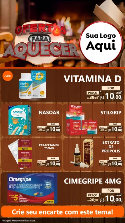 Modelo de TV para TV Vertical com o tema Ofertas Para Aquecer para Farmácia