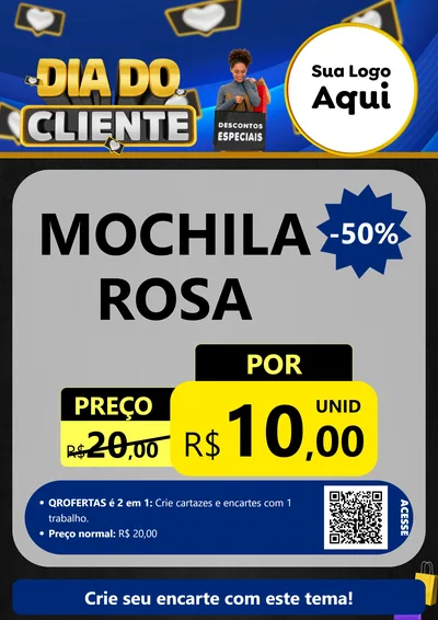 Modelo de Cartaz para Cartaz A4 Vertical com o tema Dia Do Cliente para Papelaria