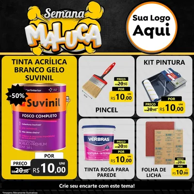 Modelo de Rede Social para Feed Facebook com o tema Semana Maluca para Tintas e Ferramentas