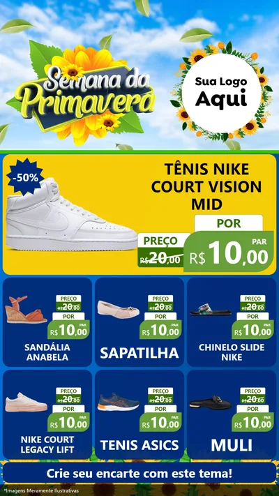 Modelo de Rede Social para Stories com o tema Semana da Primavera para Calçados