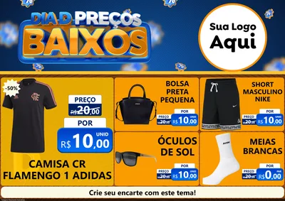 Modelo de Encarte para Encarte A4 Horizontal com o tema Dia D Preço Baixo para Roupas e acessórios