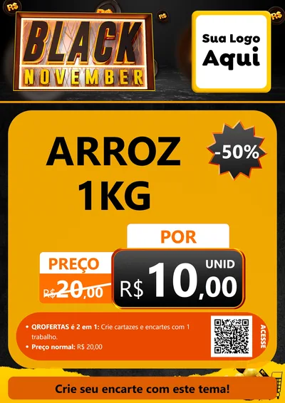 Modelo de Cartaz para Cartaz A4 Vertical com o tema Black November para Supermercado