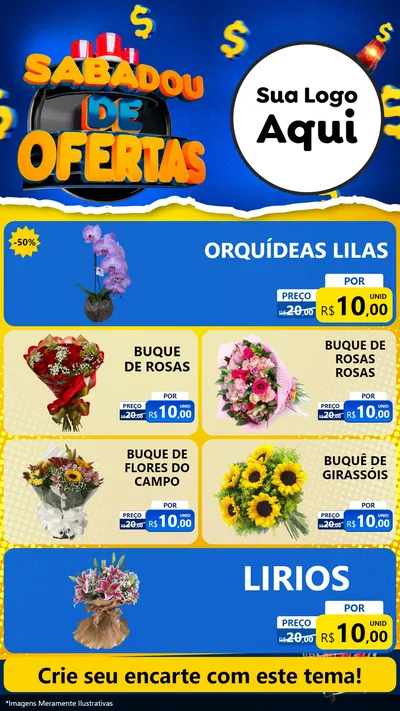 Modelo de TV para TV Vertical com o tema Sabadou de Ofertas para Floricultura e jardim