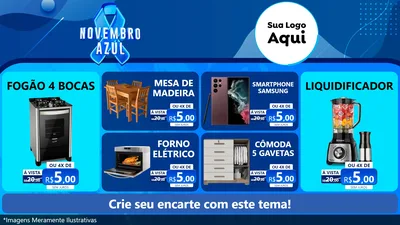 Modelo de TV para TV Horizontal com o tema Novembro Azul para Móveis e Eletro