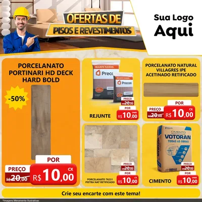Modelo de Rede Social para Feed Facebook com o tema Ofertas Pisos e Revestimentos para Pisos e revestimentos