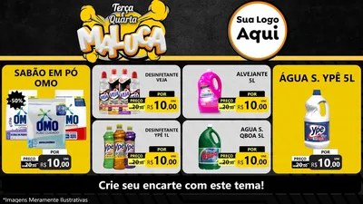 Modelo de TV para TV Horizontal com o tema Terça e Quarta Maluca para Produtos de Limpeza