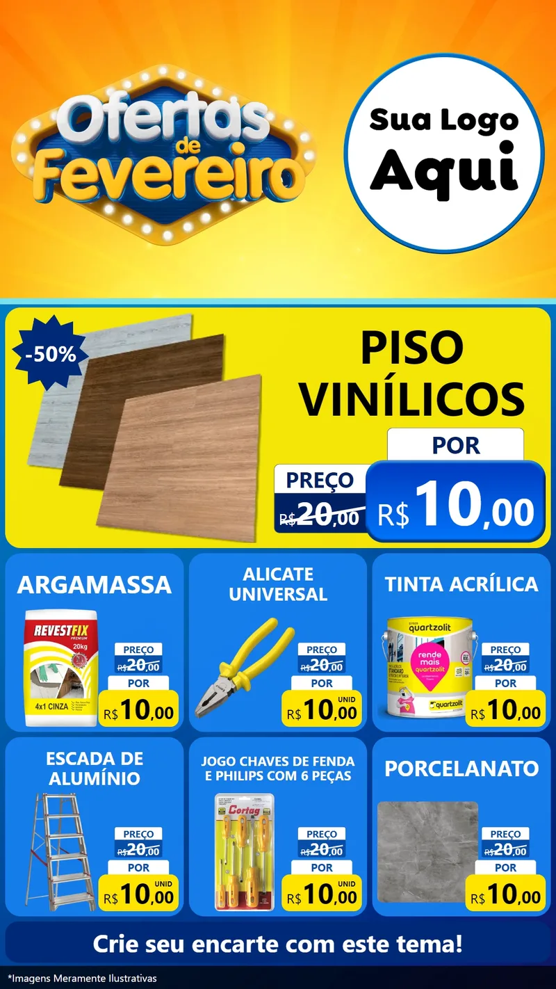 Modelo de Rede Social para Stories com o tema Ofertas de Fevereiro para Material para Construção