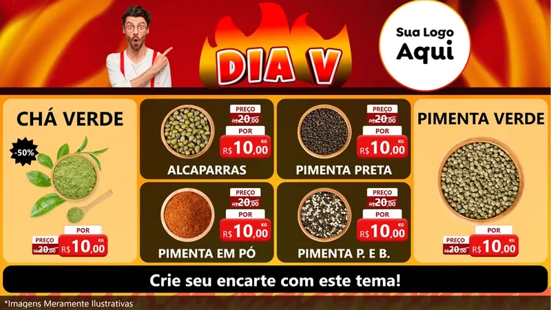 Modelo de TV para TV Horizontal com o tema Dia V para Produtos Naturais