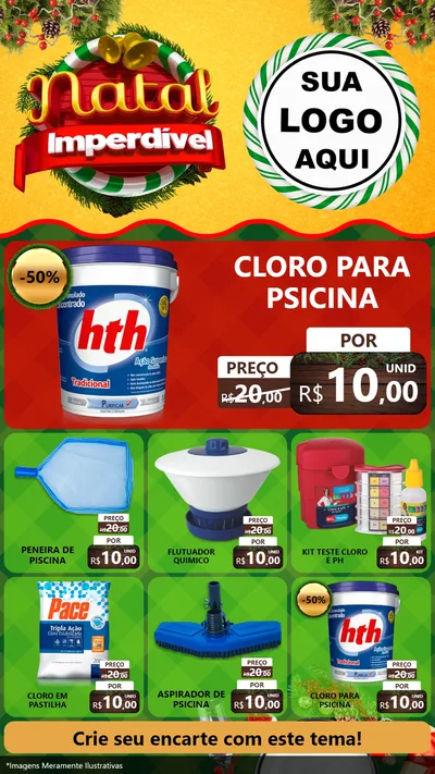 Modelo de Rede Social para Stories com o tema Natal Imperdível para Produtos para Piscina