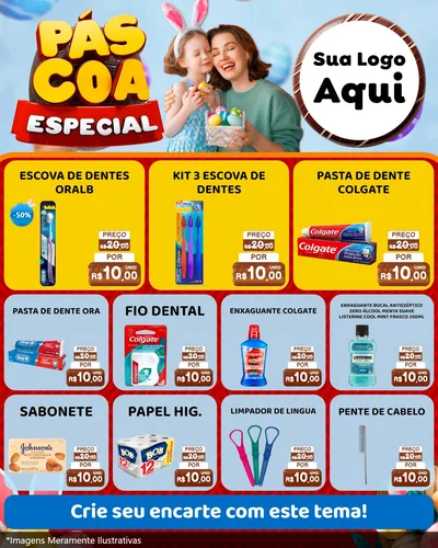 Modelo de Rede Social para Feed Instagram com o tema Páscoa Especial para Higiene Pessoal