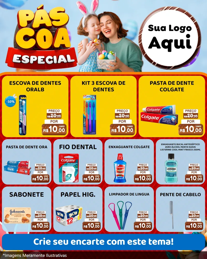 Modelo de Rede Social para Feed Instagram com o tema Páscoa Especial para Higiene Pessoal