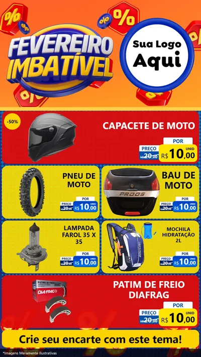 Modelo de TV para TV Vertical com o tema Fevereiro Imbatível para Moto peças
