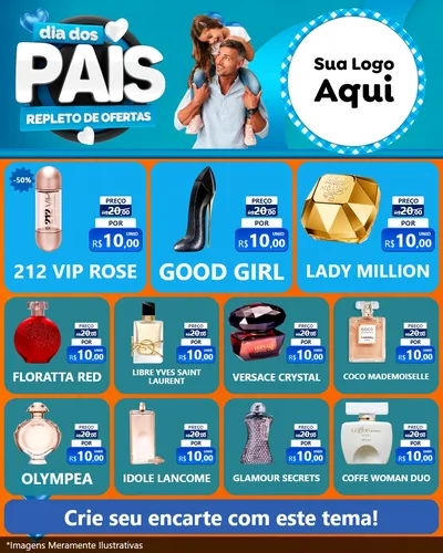 Modelo de Rede Social para Feed Instagram com o tema Dia Dos Pais Repleto de Ofertas para Perfumes