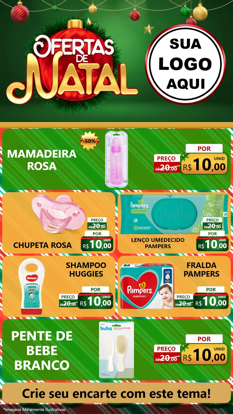 Modelo de TV para TV Vertical com o tema Ofertas de Natal para Bebês