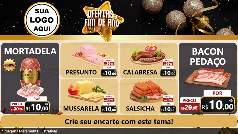 Modelo de TV para TV Horizontal com o tema Ofertas de Fim de Ano para Frios e Laticínios